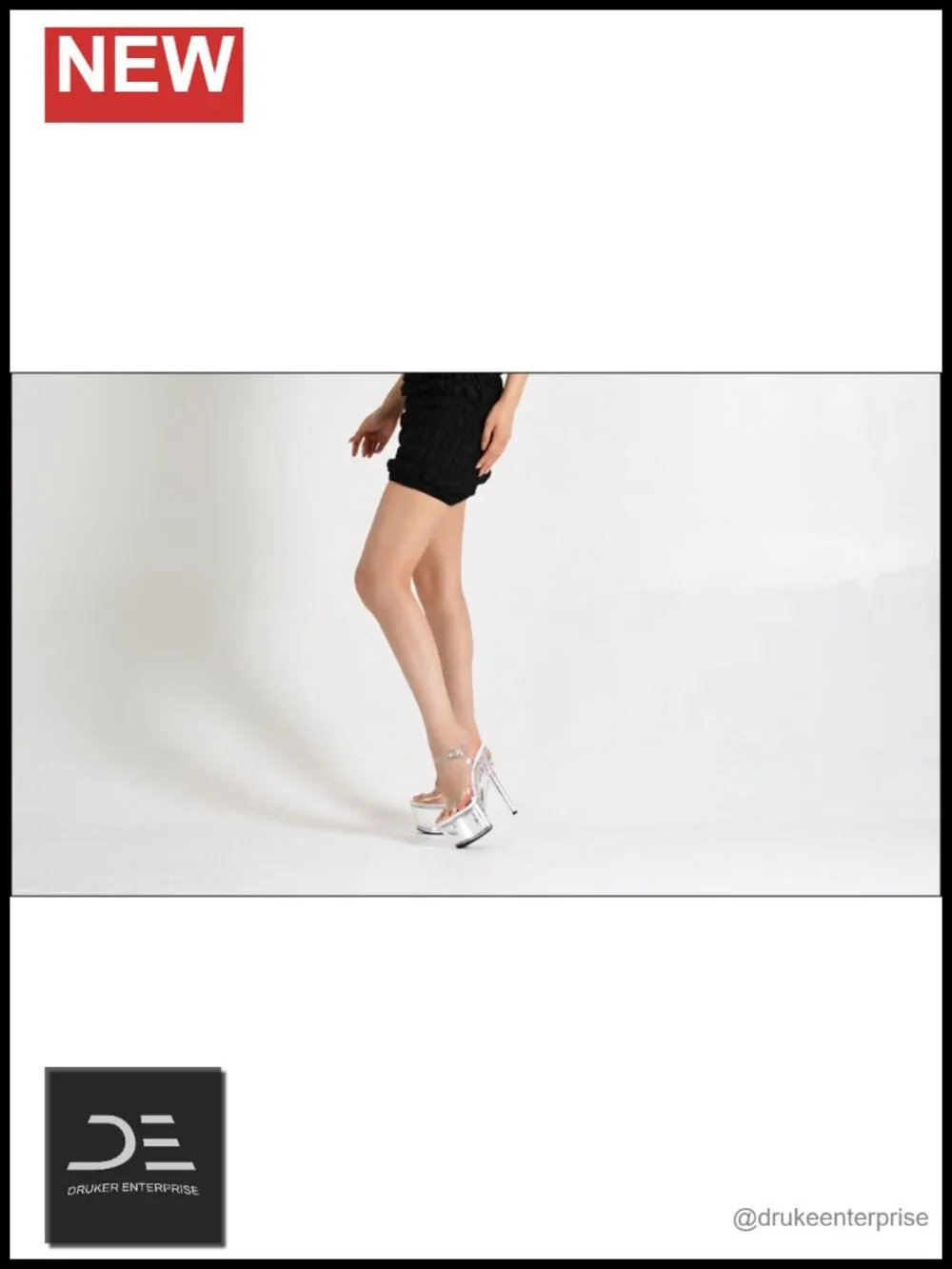 Women's 7in Clear Platform Heels Ankle-Strap Stiletto Pole Dance Shoes